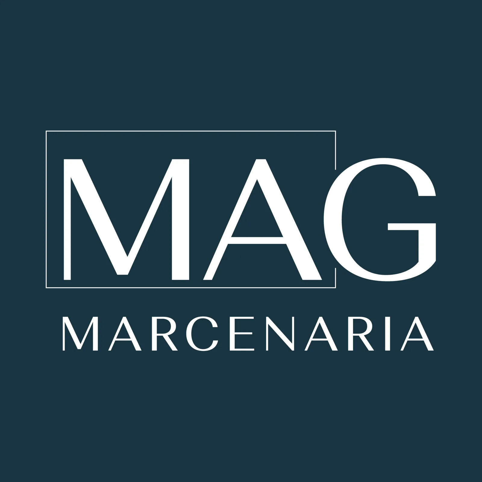 Peça de marca do projeto MAG Marcenaria.