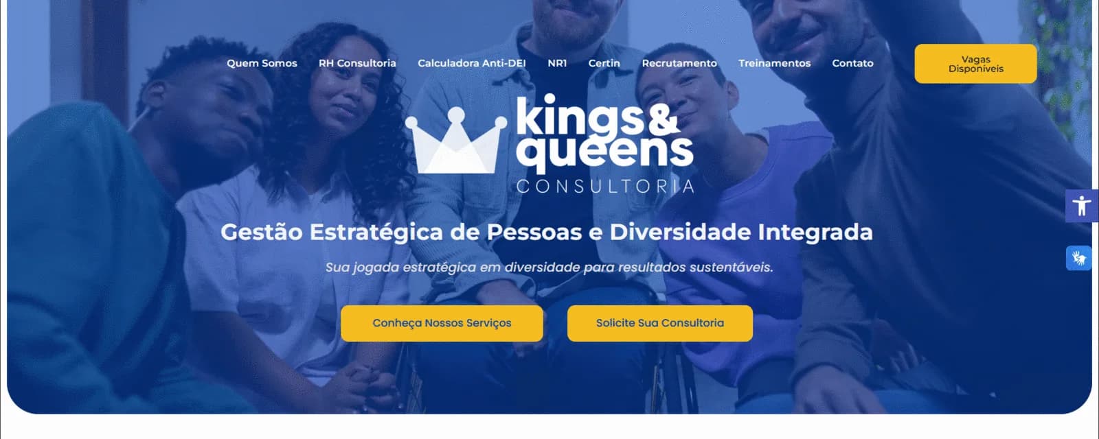 Peça de marca do projeto Kings & Queens Consultoria.